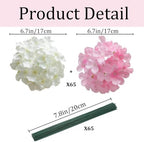 65Pcs Whitepink Hydrangea Artificial Flowers Bulk, Realistic Silk Fake Flowers with Stems, Faux Hydrangea, alternate view 3