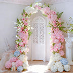 65Pcs Whitepink Hydrangea Artificial Flowers Bulk, Realistic Silk Fake Flowers with Stems, Faux Hydrangea, alternate view 4