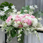 65Pcs Whitepink Hydrangea Artificial Flowers Bulk, Realistic Silk Fake Flowers with Stems, Faux Hydrangea, alternate view 5