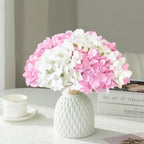 65Pcs Whitepink Hydrangea Artificial Flowers Bulk, Realistic Silk Fake Flowers with Stems, Faux Hydrangea, alternate view 6