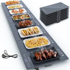 66.7" x 15" Food Warmers for Parties Buffet, 8-in-1 Electric Warming Trays for Buffets Party, Glass Food Warming