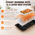 66.7" x 15" Food Warmers for Parties Buffet, 8-in-1 Electric Warming Trays for Buffets Party, Glass Food Warming, alternate