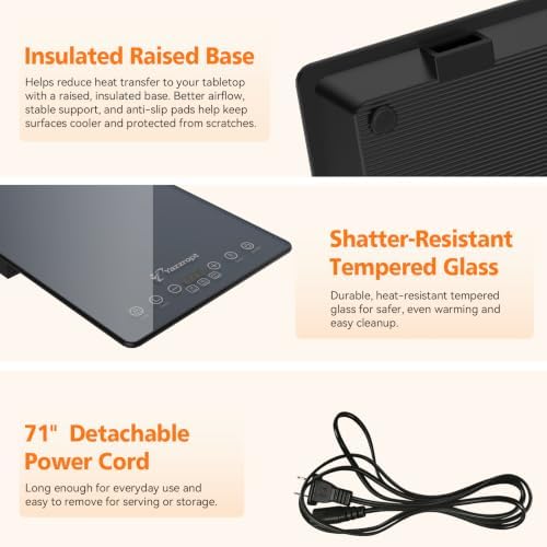 66.7" x 15" Food Warmers for Parties Buffet, 8-in-1 Electric Warming Trays for Buffets Party, Glass Food Warming, alternate