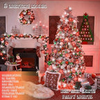 66FT 200 LED Fairy Lights Plug in, 8 Modes Christmas Lights Red and White, alternate view 2