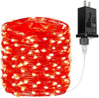 66FT 200 LED Fairy Lights Plug in, 8 Modes Christmas Twinkle Lights Red