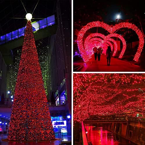 66FT 200 LED Fairy Lights Plug in, 8 Modes Christmas Twinkle Lights Red, alternate view 3