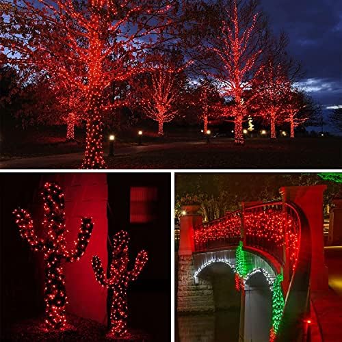 66FT 200 LED Fairy Lights Plug in, 8 Modes Christmas Twinkle Lights Red, alternate view 4