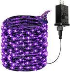 66FT 200 LED Fairy Lights Plug in, 8 Modes Twinkle Halloween Lights Purple