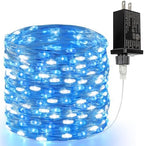 66FT 200 LED Fairy Lights Plug in, 8 Modes Twinkle Lights Blue and White