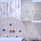 66FT 200 LED Fairy Lights Plug in, 8 Modes Twinkle Lights Cool White, alternate view 7