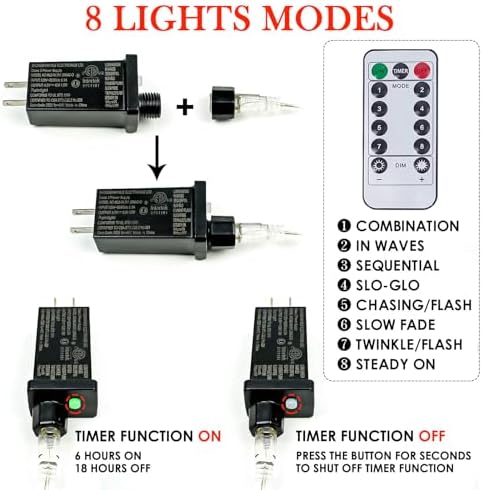 66FT 200 LED Fairy Lights with Remote, Plug in Twinkle Light Outdoor Indoor, alternate view 5