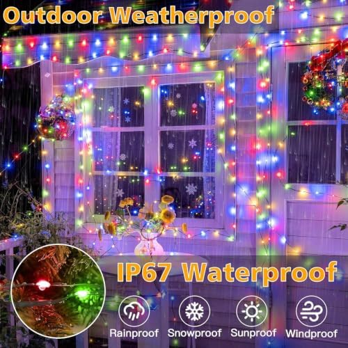 66FT 200 LED Outdoor Christmas Lights with Remote, 8 Modes Multicolor, alternate view 3