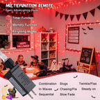 66ft 200 LED Red Halloween Indoor Outdoor String Lights Plug in, alternate view 3