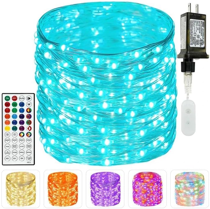 66FT 200 LED RGB Color Changing Fairy Lights with Remote for Outdoor Indoor
