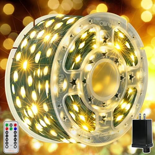 66FT 200LED Outdoor Christmas Lights with Remote, 8 Modes Warm White
