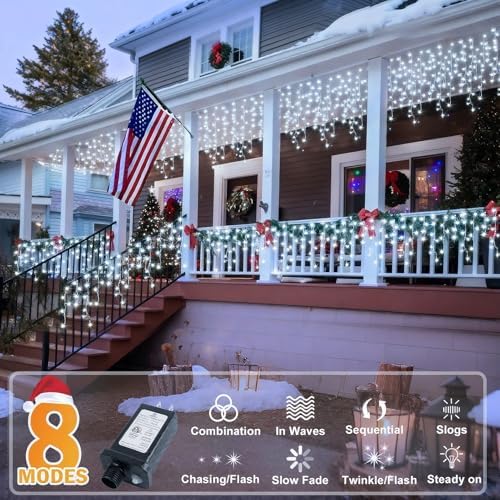 66ft 640 LED Christmas Lights Outdoor Decorations Cool White Light, alternate view 2