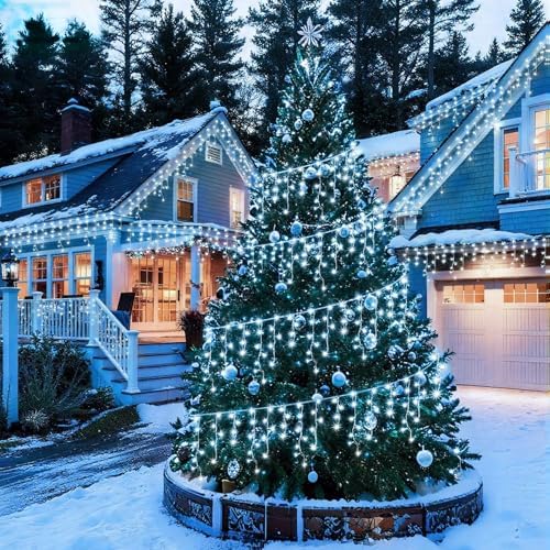 66ft 640 LED Christmas Lights Outdoor Decorations Cool White Light, alternate view 6