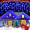 66ft 640 LED Christmas Lights Outdoor with 120 Drops, 8 Modes Curtain Fairy Lights Plug in Waterproof Timer
