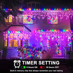 66FT 640 LED Icicle Lights for Outside, 8 Modes 120 Drops, Pink in Pink, alternate view 3