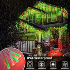 66FT 640 LED Icicle Lights for Outside 8 Modes 120 Drops, Red and Green, alternate view 4