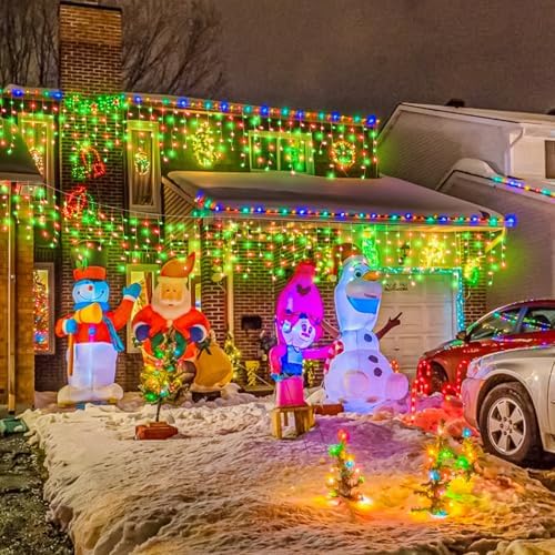 66FT 640 LED Icicle Lights for Outside 8 Modes 120 Drops, Red and Green, alternate view 6
