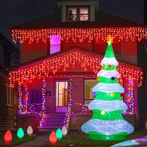 66FT 640 LED Icicle Lights for Outside, 8 Modes 120 Drops, Red in Red, alternate view 5