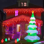66FT 640 LED Icicle Lights for Outside, 8 Modes 120 Drops, Red in Red, alternate view 5