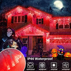 66FT 640 LED Icicle Lights for Outside, 8 Modes 120 Drops, Red in Red, alternate view 6