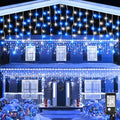66FT 640 LED Icicle Lights for Outside, Blue and White Christmas Lights