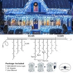 66FT 640 LED Icicle Lights for Outside, Blue and White Christmas Lights, alternate view 4