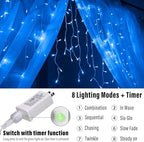 66FT Christmas Icicle Lights Outdoor Non-Connectable Blue, alternate view 3