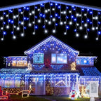 66FT Christmas Icicle Lights Outdoor Non-Connectable White & Blue