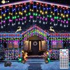 66FT RGB Christmas Icicle Lights Outdoor Non-Connectable Xmas Lights