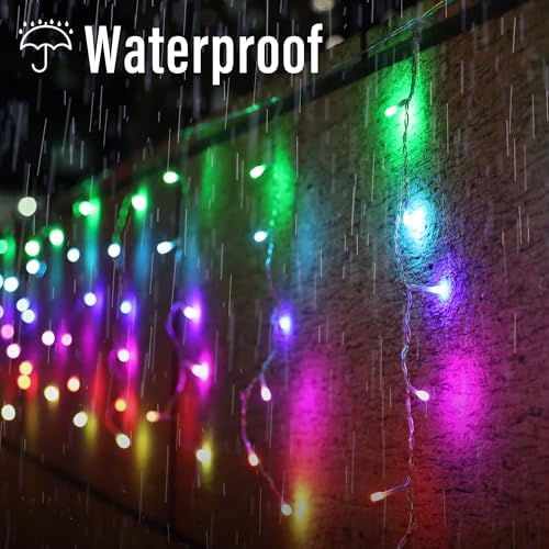 66FT RGB Christmas Icicle Lights Outdoor Non-Connectable Xmas Lights, alternate view 5