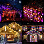 66FT RGB Christmas Icicle Lights Outdoor Non-Connectable Xmas Lights, alternate view 6