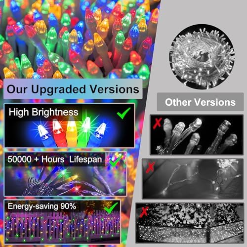 670 LED 66FT Christmas Icicle Lights, 148 Drops, 12 Modes, Multicolor, alternate view 6