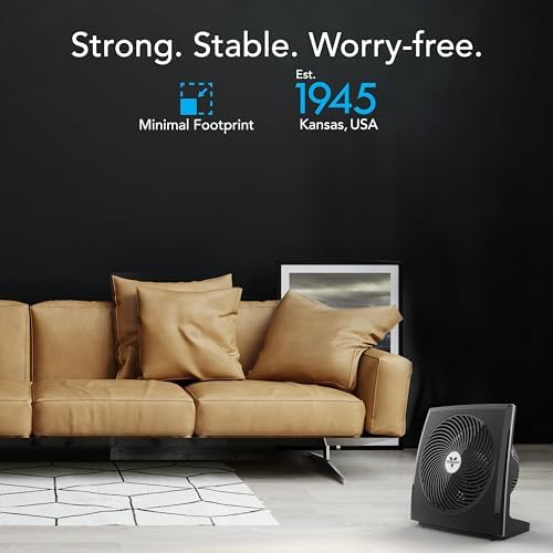 673T Whole Room Air Circulator Fan, 3 Speed Settings, 90 Degree Pivoting Head, Deep Pitched Blades, Vortex, alternate view 6