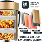 67oz Upgraded Thermos for Hot Food, 3-Layer Stackable Food Thermos, Soup Thermos Jar with Insulated Bag, Ideal, alternate