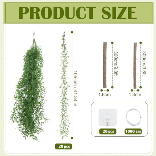 68.9ft Hanging Vines with 19.69ft Branches, Jungle Party Decorations, alternate view 2