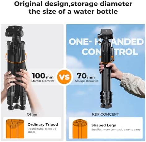 68" Camera Tripod Lightweight Portable DSLR Tripods, alternate view 2