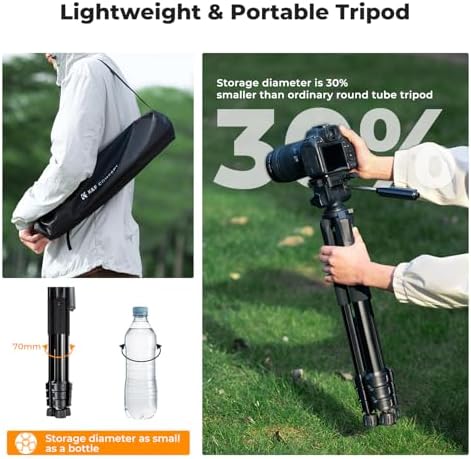 68" Camera Tripod Lightweight Portable DSLR Tripods, alternate view 3