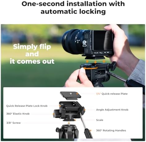 68" Camera Tripod Lightweight Portable DSLR Tripods, alternate view 5