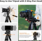 68" Camera Tripod Lightweight Portable DSLR Tripods, alternate view 6