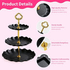 68 Pack Dessert Table Display Set, Tiered Round Cupcake Stands in Black, alternate view 7