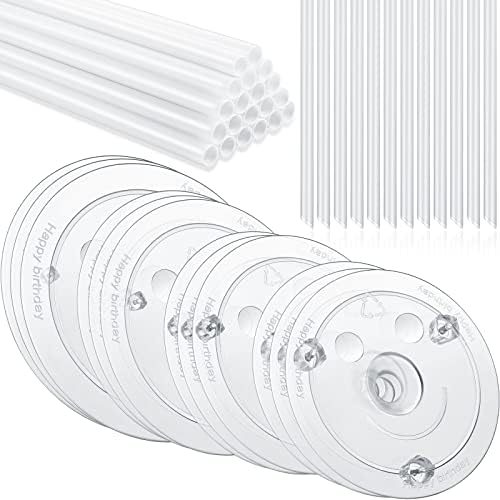 68 Pcs Plastic Cake Dowel Rods Set 20 Clear Plastic Dowel Rods12 Stacking and 20 Separator Plates for 4, 6, 8