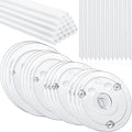 68 Pcs Plastic Cake Dowel Rods Set 20 Clear Plastic Dowel Rods12 Stacking and 20 Separator Plates for 4, 6, 8