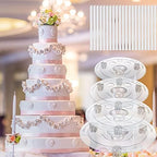 68 Pcs Plastic Cake Dowel Rods Set 20 Clear Plastic Dowel Rods12 Stacking and 20 Separator Plates for 4, 6, 8, alternate view