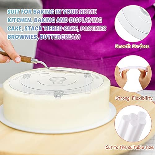 68 Pcs Plastic Cake Dowel Rods Set 20 Clear Plastic Dowel Rods12 Stacking and 20 Separator Plates for 4, 6, 8, alternate view