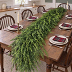6FT 2PCS Artificial Christmas Cedar Pine Garlands for Mantle Home Decor in Green