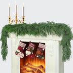 6Ft 2Pcs Artificial Norfolk Pine Garland, Real Touch Faux Greenery for Fireplace Mantel Staircase Wall